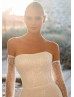 Strapless Beaded Ivory Lace Tulle Magnificent Wedding Dress